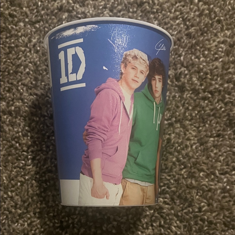 One Direction Blue Cup with Band Members
